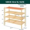 image:imageSmiry Bamboo Shoe Rack 3 Tier Free Standing Wooden Shoe Organizer Stackable Wood Shoe Storage Shelf for Closet Entryway 5 Horizontal Slats 268x11x183 NaturalNatural