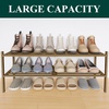 image:imageSmiry Bamboo Shoe Rack 3 Tier Free Standing Wooden Shoe Organizer Stackable Wood Shoe Storage Shelf for Closet Entryway 5 Horizontal Slats 268x11x183 NaturalWalnut
