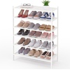 image:imageSmiry Bamboo Shoe Rack 3 Tier Free Standing Wooden Shoe Organizer Stackable Wood Shoe Storage Shelf for Closet Entryway 5 Horizontal Slats 268x11x183 NaturalWhite