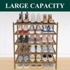 image:imageSmiry Bamboo Shoe Rack 3 Tier Free Standing Wooden Shoe Organizer Stackable Wood Shoe Storage Shelf for Closet Entryway 5 Horizontal Slats 268x11x183 NaturalWalnut