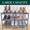 image:imageSmiry Bamboo Shoe Rack 3 Tier Free Standing Wooden Shoe Organizer Stackable Wood Shoe Storage Shelf for Closet Entryway 5 Horizontal Slats 268x11x183 NaturalGrey