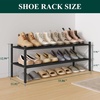 image:imageSmiry Bamboo Shoe Rack 3 Tier Free Standing Wooden Shoe Organizer Stackable Wood Shoe Storage Shelf for Closet Entryway 5 Horizontal Slats 268x11x183 NaturalBlack