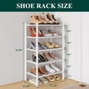 image:imageSmiry Bamboo Shoe Rack 3 Tier Free Standing Wooden Shoe Organizer Stackable Wood Shoe Storage Shelf for Closet Entryway 5 Horizontal Slats 268x11x183 NaturalWhite