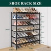 image:imageSmiry Bamboo Shoe Rack 3 Tier Free Standing Wooden Shoe Organizer Stackable Wood Shoe Storage Shelf for Closet Entryway 5 Horizontal Slats 268x11x183 NaturalBlack
