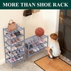 image:imageSmiry Bamboo Shoe Rack 3 Tier Free Standing Wooden Shoe Organizer Stackable Wood Shoe Storage Shelf for Closet Entryway 5 Horizontal Slats 268x11x183 NaturalGrey