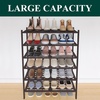 image:imageSmiry Bamboo Shoe Rack 3 Tier Free Standing Wooden Shoe Organizer Stackable Wood Shoe Storage Shelf for Closet Entryway 5 Horizontal Slats 268x11x183 NaturalBrown