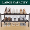 image:imageSmiry Bamboo Shoe Rack 3 Tier Free Standing Wooden Shoe Organizer Stackable Wood Shoe Storage Shelf for Closet Entryway 5 Horizontal Slats 268x11x183 NaturalBrown