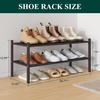 image:imageSmiry Bamboo Shoe Rack 3 Tier Free Standing Wooden Shoe Organizer Stackable Wood Shoe Storage Shelf for Closet Entryway 5 Horizontal Slats 268x11x183 NaturalBrown