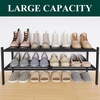 image:imageSmiry Bamboo Shoe Rack 3 Tier Free Standing Wooden Shoe Organizer Stackable Wood Shoe Storage Shelf for Closet Entryway 5 Horizontal Slats 268x11x183 NaturalBlack