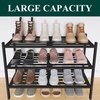 image:imageSmiry Bamboo Shoe Rack 3 Tier Free Standing Wooden Shoe Organizer Stackable Wood Shoe Storage Shelf for Closet Entryway 5 Horizontal Slats 268x11x183 NaturalBlack