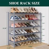 image:imageSmiry Bamboo Shoe Rack 3 Tier Free Standing Wooden Shoe Organizer Stackable Wood Shoe Storage Shelf for Closet Entryway 5 Horizontal Slats 268x11x183 NaturalGrey