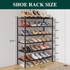 image:imageSmiry Bamboo Shoe Rack 3 Tier Free Standing Wooden Shoe Organizer Stackable Wood Shoe Storage Shelf for Closet Entryway 5 Horizontal Slats 268x11x183 NaturalBrown