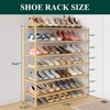 image:imageSmiry Bamboo Shoe Rack 3 Tier Free Standing Wooden Shoe Organizer Stackable Wood Shoe Storage Shelf for Closet Entryway 5 Horizontal Slats 268x11x183 NaturalNatural