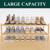 image:imageSmiry Bamboo Shoe Rack 3 Tier Free Standing Wooden Shoe Organizer Stackable Wood Shoe Storage Shelf for Closet Entryway 5 Horizontal Slats 268x11x183 NaturalNatural