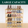 image:imageSmiry Bamboo Shoe Rack 3 Tier Free Standing Wooden Shoe Organizer Stackable Wood Shoe Storage Shelf for Closet Entryway 5 Horizontal Slats 268x11x183 NaturalNatural