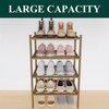 image:imageSmiry Bamboo Shoe Rack 3 Tier Free Standing Wooden Shoe Organizer Stackable Wood Shoe Storage Shelf for Closet Entryway 5 Horizontal Slats 268x11x183 NaturalWalnut