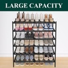 image:imageSmiry Bamboo Shoe Rack 3 Tier Free Standing Wooden Shoe Organizer Stackable Wood Shoe Storage Shelf for Closet Entryway 5 Horizontal Slats 268x11x183 NaturalBlack
