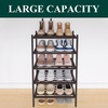 image:imageSmiry Bamboo Shoe Rack 3 Tier Free Standing Wooden Shoe Organizer Stackable Wood Shoe Storage Shelf for Closet Entryway 5 Horizontal Slats 268x11x183 NaturalBrown