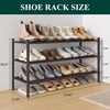 image:imageSmiry Bamboo Shoe Rack 3 Tier Free Standing Wooden Shoe Organizer Stackable Wood Shoe Storage Shelf for Closet Entryway 5 Horizontal Slats 268x11x183 NaturalBrown