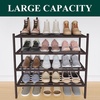 image:imageSmiry Bamboo Shoe Rack 3 Tier Free Standing Wooden Shoe Organizer Stackable Wood Shoe Storage Shelf for Closet Entryway 5 Horizontal Slats 268x11x183 NaturalBrown