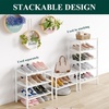 image:imageSmiry Bamboo Shoe Rack 3 Tier Free Standing Wooden Shoe Organizer Stackable Wood Shoe Storage Shelf for Closet Entryway 5 Horizontal Slats 268x11x183 NaturalWhite