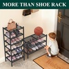 image:imageSmiry Bamboo Shoe Rack 3 Tier Free Standing Wooden Shoe Organizer Stackable Wood Shoe Storage Shelf for Closet Entryway 5 Horizontal Slats 268x11x183 NaturalBlack