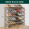 image:imageSmiry Bamboo Shoe Rack 3 Tier Free Standing Wooden Shoe Organizer Stackable Wood Shoe Storage Shelf for Closet Entryway 5 Horizontal Slats 268x11x183 NaturalWalnut