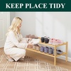 image:imageSmiry Bamboo Shoe Rack 3 Tier Free Standing Wooden Shoe Organizer Stackable Wood Shoe Storage Shelf for Closet Entryway 5 Horizontal Slats 268x11x183 NaturalNatural