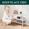 image:imageSmiry Bamboo Shoe Rack 3 Tier Free Standing Wooden Shoe Organizer Stackable Wood Shoe Storage Shelf for Closet Entryway 5 Horizontal Slats 268x11x183 NaturalWhite