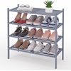 image:imageSmiry Bamboo Shoe Rack 3 Tier Free Standing Wooden Shoe Organizer Stackable Wood Shoe Storage Shelf for Closet Entryway 5 Horizontal Slats 268x11x183 NaturalGrey