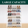 image:imageSmiry Bamboo Shoe Rack 3 Tier Free Standing Wooden Shoe Organizer Stackable Wood Shoe Storage Shelf for Closet Entryway 5 Horizontal Slats 268x11x183 NaturalWhite