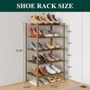 image:imageSmiry Bamboo Shoe Rack 3 Tier Free Standing Wooden Shoe Organizer Stackable Wood Shoe Storage Shelf for Closet Entryway 5 Horizontal Slats 268x11x183 NaturalWalnut