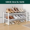 image:imageSmiry Bamboo Shoe Rack 3 Tier Free Standing Wooden Shoe Organizer Stackable Wood Shoe Storage Shelf for Closet Entryway 5 Horizontal Slats 268x11x183 NaturalWhite