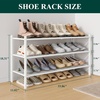 image:imageSmiry Bamboo Shoe Rack 3 Tier Free Standing Wooden Shoe Organizer Stackable Wood Shoe Storage Shelf for Closet Entryway 5 Horizontal Slats 268x11x183 NaturalWhite