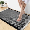 image:imageSmiry Bathroom Rugs Set 2 Piece30x20 Plus 30x18 Extra Soft Absorbent Bath Mats Non Slip Machine Washable Quick Dry Bath Rugs for Bathroom Floor Tub Shower Black amp Cream
