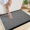image:imageSmiry Bathroom Rugs Set 2 Piece30x20 Plus 30x18 Extra Soft Absorbent Bath Mats Non Slip Machine Washable Quick Dry Bath Rugs for Bathroom Floor Tub Shower Black amp Cream