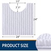 image:imageSmiry Bathroom Toilet Rugs U Shaped 24x24 Extra Soft Absorbent Non Slip Rubber Backing Chenille Contour Bath Rugs for Toilet Machine Washable Contoured Bath Mats White