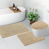 image:imageSmiry Soft Chenille Bathroom Toilet Lid Cover Machine Washable Covers 175x15 Fits Most Round Elongated and Oblong Lids Accessories Decor LatteCamel