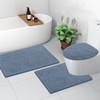 image:imageSmiry Soft Chenille Bathroom Toilet Lid Cover Machine Washable Covers 175x15 Fits Most Round Elongated and Oblong Lids Accessories Decor LatteGrayish Blue