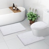 image:imageSmiry Soft Chenille Bathroom Toilet Lid Cover Machine Washable Covers 175x15 Fits Most Round Elongated and Oblong Lids Accessories Decor LatteWhite