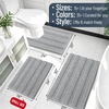 image:imageSmiry Striped Thick Bathroom Rug and Contour Toilet Rug Size 24x16  UShaped 24x20 in Light Grey 2 Item Bundle