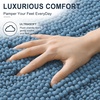 image:imageSmiry Striped Thick Bathroom Rug and Contour Toilet Rug Size 40x32  UShaped 24x20 in Airy Blue 2 Item Bundle