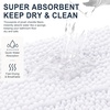 image:imageSmiry Striped Thick Bathroom Rug and Contour Toilet Rug Size 40x32  UShaped 24x20 in White 2 Item Bundle
