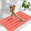 image:imageSmiry Striped Thick Bathroom Rug and Contour Toilet Rug Size 44x24  UShaped 24x20 in Coral 2 Item Bundle