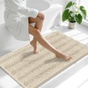 image:imageSmiry Striped Thick Bathroom Rug and Contour Toilet Rug Size 44x24  UShaped 24x20 in Sand 2 Item Bundle