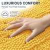 image:imageSmiry Striped Thick Bathroom Rug and Contour Toilet Rug Size 44x24  UShaped 24x20 in Yellow 2 Item Bundle