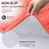 image:imageSmiry Striped Thick Bathroom Rug and Contour Toilet Rug Size 47x17  UShaped 24x20 in Coral 2 Item Bundle