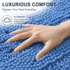 image:imageSmiry Striped Thick Bathroom Rug and Contour Toilet Rug Size 47x17  UShaped 24x20 in Cornflower Blue 2 Item Bundle