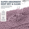 image:imageSmiry Striped Thick Bathroom Rug and Contour Toilet Rug Size 47x20  UShaped 24x20 in Deep Plum 2 Item Bundle