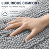 image:imageSmiry Striped Thick Bathroom Rug and Contour Toilet Rug Size 47x20  UShaped 24x20 in Light Grey 2 Item Bundle